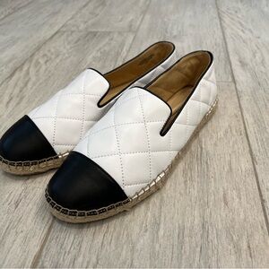 Talbot’s White and Black Quilted Espadrilles